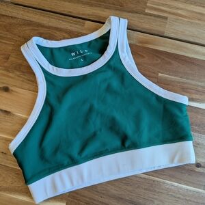 WILO The label Green and White Sports Bra
